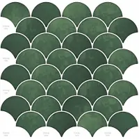 vidaXL , carreaux imitation écailles de poisson, 10 pièces, vert foncé, 30 x 30 cm
