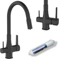 Invena Robinet d'évier de cuisine avec filtre Glamour, noir