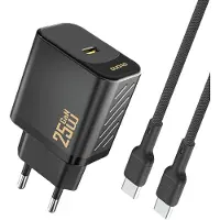 Dudao A27CEU Adapter 25Watt 1xUSB-C 1m USB-C to cable included Sort