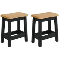 vidaXL Tabourets de bar EKAI, lot de 2, noir, 40 x 29 x 45,5 cm