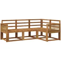 vidaXL Ensemble de salon de jardin 4 pièces en bois d'acacia massif, finition naturelle
