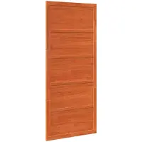 Syfax Porte de grange Brun cire 80 x 2,5 x 208 cm Bois de pin massif