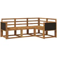 vidaXL Ensemble de salon de jardin 4 pièces en bois d'acacia massif, finition naturelle