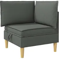 vidaXL Canapé d'angle avec rangement, tissu gris foncé