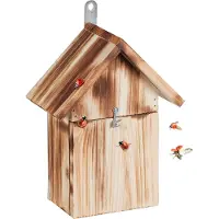 Relaxdays Maison pour coccinelles, hôtel pour coccinelles de jardin, à suspendre, bois non traité, hôtel à insectes pour coccinelles, naturel