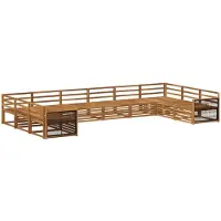 vidaXL Ensemble de canapés 10 pièces en bois massif d'acacia