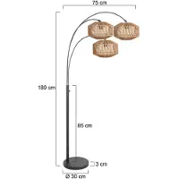Steinhauer Lampe de pied Sparkled Light avec des cagoules en rotin