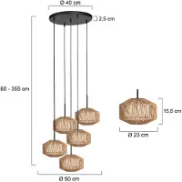 Steinhauer Suspension - naturel noir - HaloSwap - métal corde - Ø 50cm - E27 - 4525ZW -