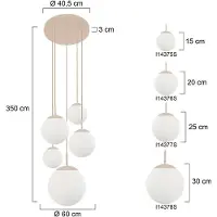 Steinhauer Lampe suspendue vide à 5 lumières Bollique Sable avec verre opale