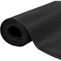 Syfax Tapis de sol Noir 1,5 x 4 m Caoutchouc