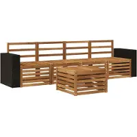 vidaXL Ensemble de salon de jardin 5 pièces en bois d'acacia massif, finition naturelle