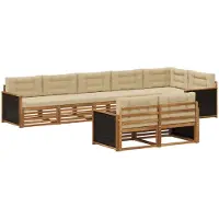 vidaXL Ensemble de salon de jardin 8 pièces, couleurs naturelles et beige