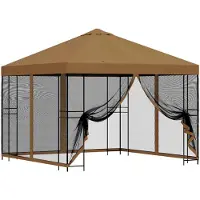 Syfax Abri de jardin avec parois 3 x 3 m Beige Polyester et Acier