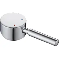 Markenlos Allecto Premium - Poignée universelle pour cartouche de robinet 35 mm - Poignée monobloc de remplacement pour robinet d'eau chaude et froide - Cuisine & Salle de bains - Chrome - Matériau durable