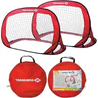 Famanu Buts de football set de 2 buts pop-up rouge 120 x 80 x 80 cm - Buts de football autoportants set de 2