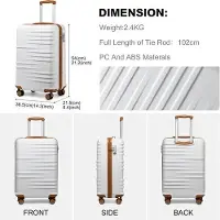 OEM Valise à roulettes légère en ABS et PC, 54 cm, 34 litres, 4 roues