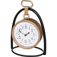 Atmosphera créateur d'intérieur horloge de table métal or noir 27,5 cm x 21 cm x 11 cm