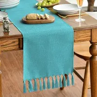 OEM Linge de table Turquoise, style champêtre, décoration lavable pour table de jardin, 33 x 183 cm