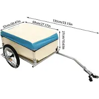 OEM Remorque de vélo en aluminium 50 kg, beige et bleu