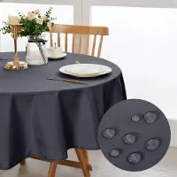 OEM Nappe ronde Grijs 150 cm, nappe imperméable et lavable pour le salon, le jardin, les fêtes, les mariages ou la maison