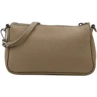 OEM Sac à bandoulière en cuir de petite taille (23 x 13 cm) couleur taupe clair