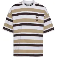 Hummel T-Shirt beige foncé / bleu foncé / blanc