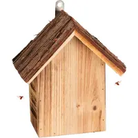 Relaxdays Maison pour coccinelles, en bois, H x l x P : 23 x 19 x 12,5 cm, à suspendre, jardin, hôtel à insectes pour coccinelles, couleur naturelle