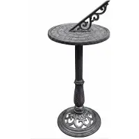Relaxdays Cadran solaire , jardin et balcon, en fonte, cadran antique, avec chiffres romains, résistant aux intempéries, décoration de jardin, gris