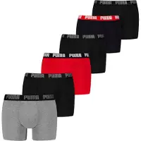 Puma Boxers 'Everyday' gris chiné / rouge / noir / blanc