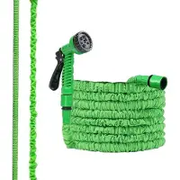 Famanu Tuyau d'arrosage flexible de 16 m avec 7 fonctions - Rallonges extensibles pour l'arrosage du jardin, les chiens et le lavage de voiture - Vert
