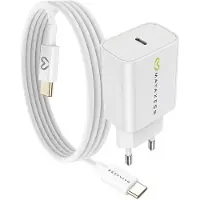 Avizar Mayaxess, chargeur 20 W pour Galaxy S22 Plus + câble USB-C de 1 m, blanc