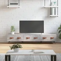 vidaXL Armoire TV gris béton 150x36x30 cm Bois composite - Armoire TV - Meubles TV - Supports TV