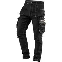 GRUPA TOPEX Pantalon de travail en denim noir à 5 poches, taille L