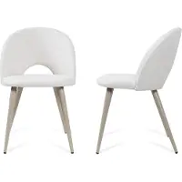 En.casa Lot de 2 chaises de salle à manger « Karijoki » : chaises rembourrées, tissu d'ameublement, pieds en métal, 77 x 50 x 55 cm, beige