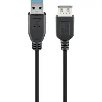 Goobay 43998 Rallonge USB-A, 1,8 m, noir, 1,8 m - 15 W, 3 A, 5 Gbit/s, USB 3.0