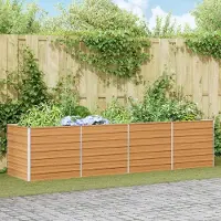 Prolenta Maison Exclusive - Potager surélevé marron clair 320 x 80 x 77 cm en acier galvanisé