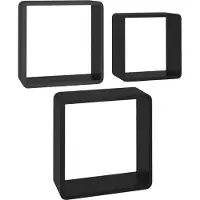 vidaXL Étagères murales sous forme de cube 3 pcs Noir MDF