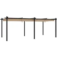Syfax Tonnelle de jardin avec toit rétractable taupe 3x6 m aluminium