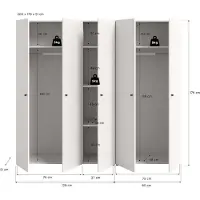 Ebuy24 Darwin armoire de rangement 5 portes blanches.