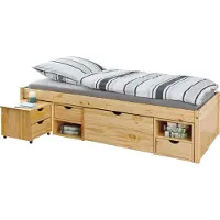 Inter Link Lit fonctionnel Claas avec sommier à lattes 90x200 pin massif verni naturel
