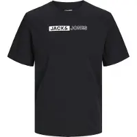 Jack & Jones Plus T-Shirt 'JJECORP' noir / blanc