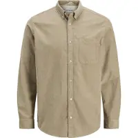 Jack & Jones Classic Cord Long Sleeve Shirt Beige 3XL Homme