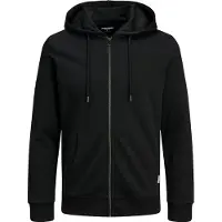 Jack & Jones Basic Plus Size Full Zip Sweatshirt Noir 5XL Homme