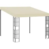 Syfax Belvédère mural 3x3 m Crème Tissu