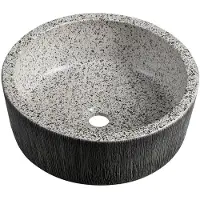 Sapho Lavabo en céramique à poser PRIORI, diamètre 41 cm, granit