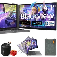 Blackview SCM6 Écran moniteur pour ordinateur portable 13"-17", 600 g, 4,5 mm, FHD IPS 14" avec protection des yeux, support intégré, Plug &amp; Play pour Mac/Windows/Android