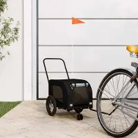 Prolenta Maison Exclusive - Remorque pour vélo pour chiens, tissu Oxford noir et fer
