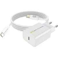 Avizar Mayaxess, chargeur 20 W pour Galaxy S20 Fe + câble USB-C de 1 m, blanc