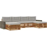 vidaXL Ensemble de canapés avec coussins (6 pièces), en bois massif d'acacia