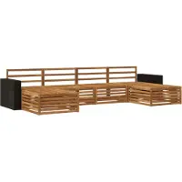 vidaXL Ensemble de salon de jardin 6 pièces en bois d'acacia massif, finition naturelle